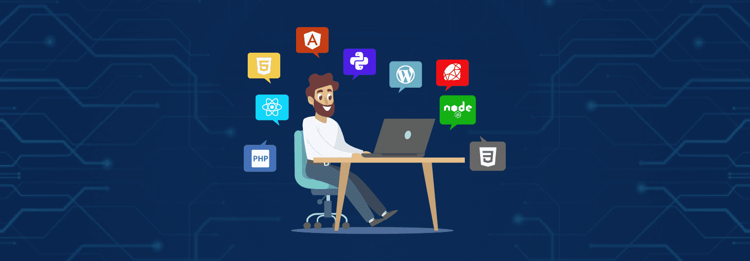 AI and Blockchain services illustration